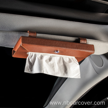 Leather tissue holder car hanging paper towel holder